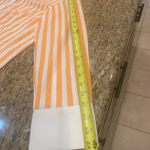 Talbots Vibrant Orange and White Striped Shirt - Picture 9 of 11